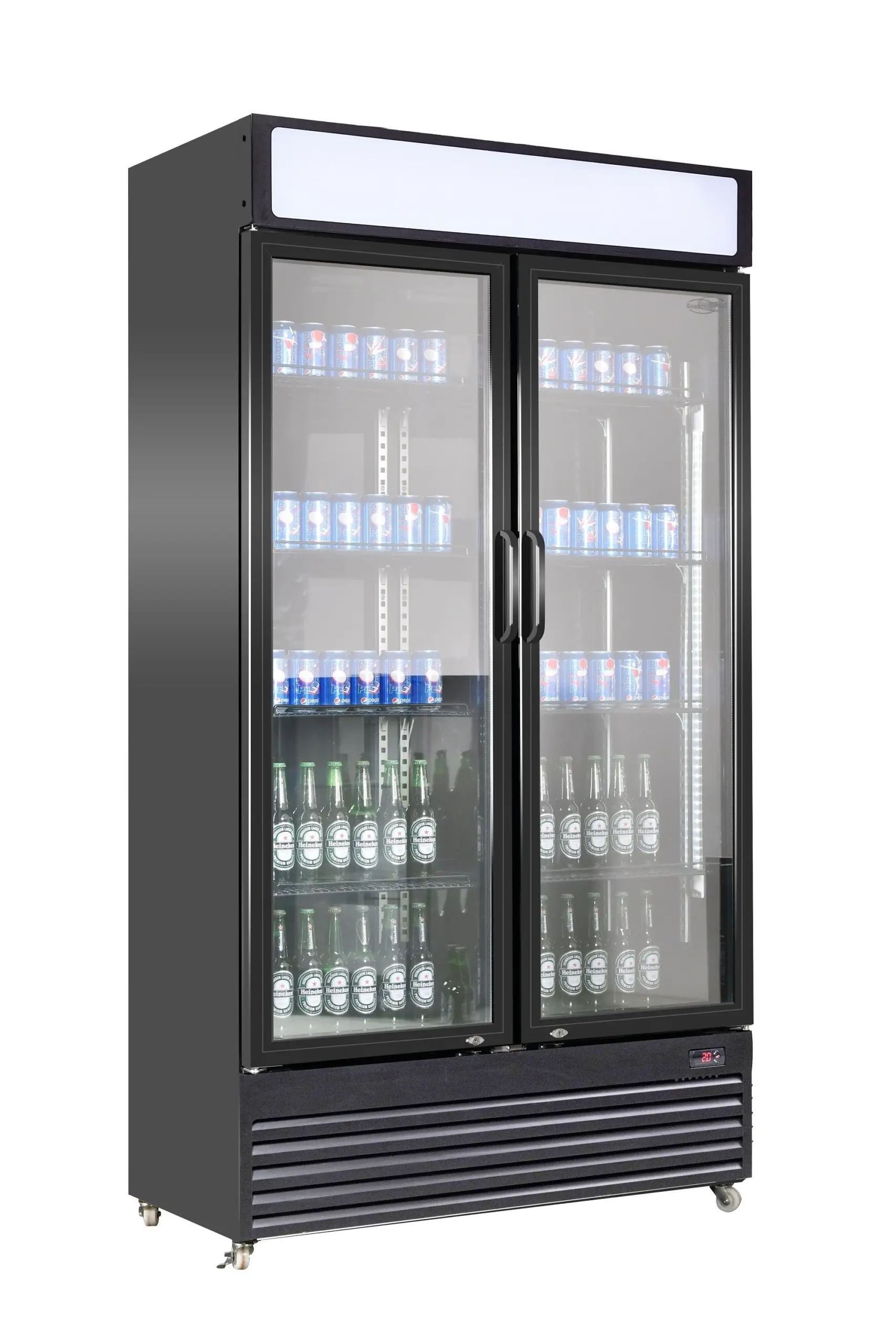 refrigerator-2-glass-doors-bez-780-gd-black Šaldytuvas su 2 stiklinėmis durimis BEZ-780 GD juodas