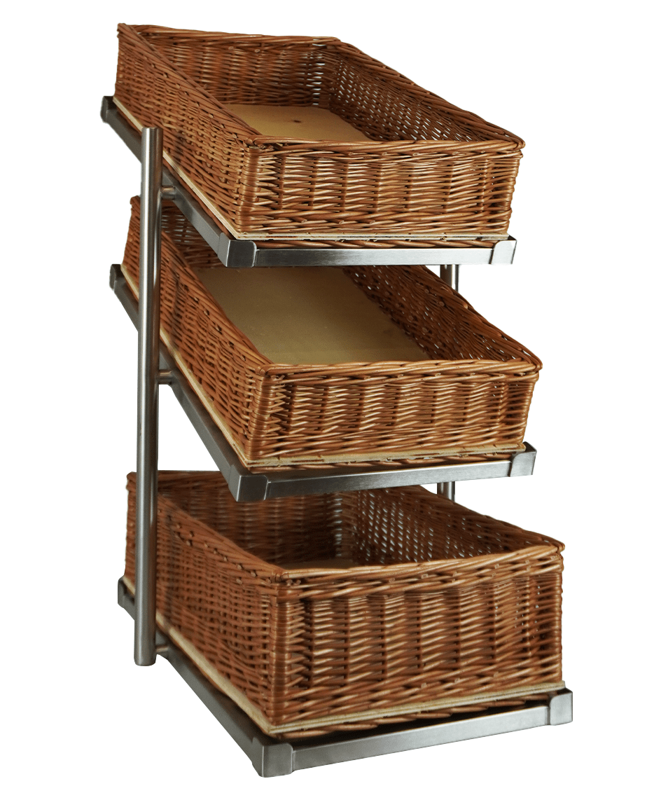 Bread baskets etagere 3 high narrow model incl. baskets Bread baskets etagere 3 high narrow model incl. baskets
