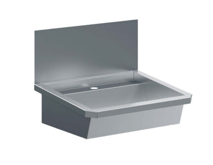 Ss wash basin 1 tap 600mm  drain plug and splash shield included