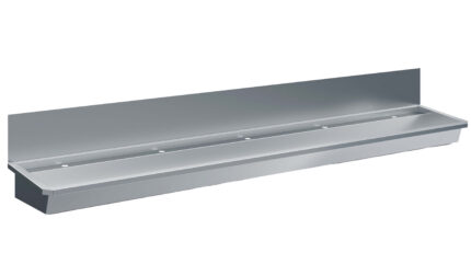 Ss wash basin 5 taps 3000mm  drain plug and splash shield included