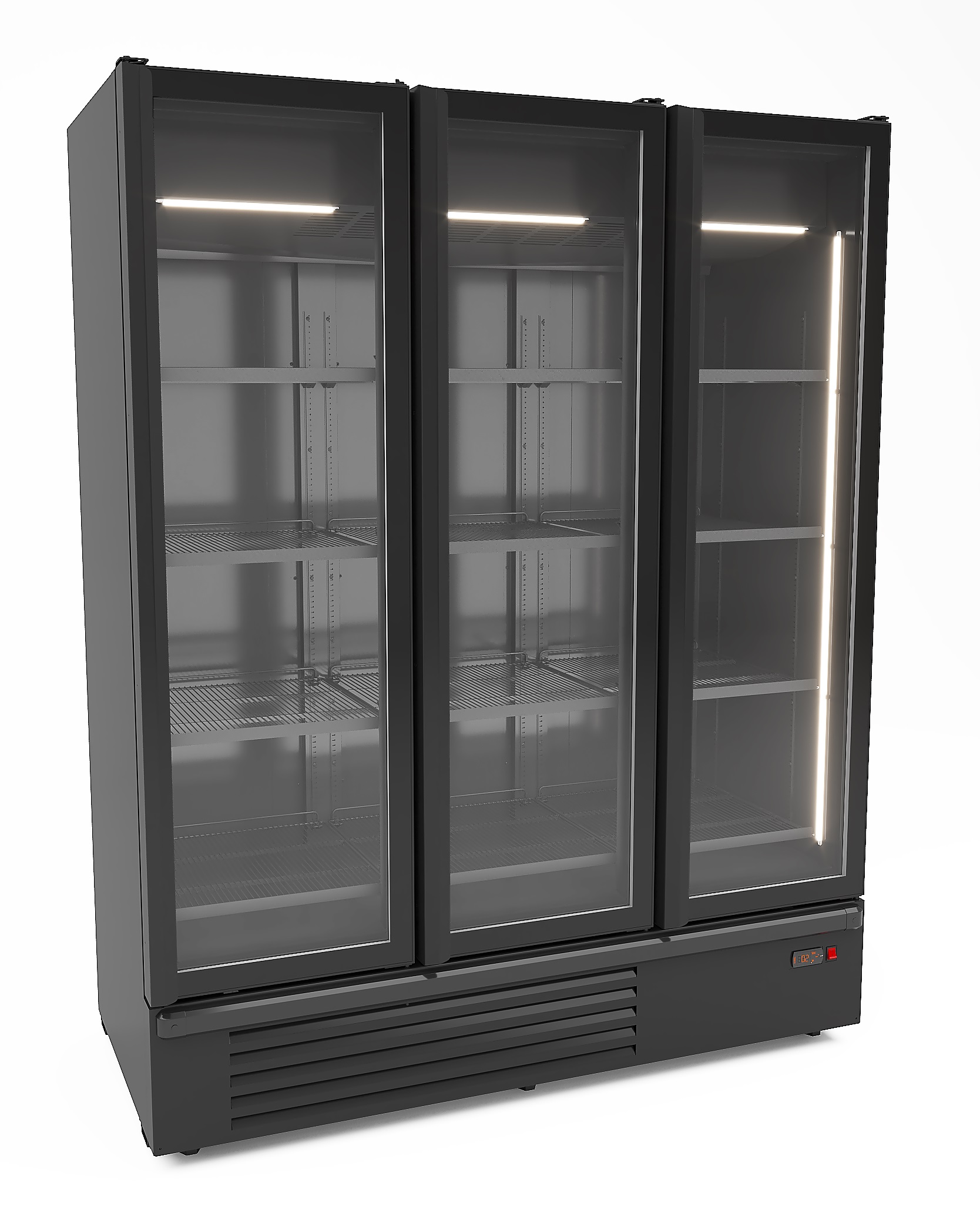 Refrigerator 3 glass doors black 1555l Refrigerator 3 glass doors black 1555l