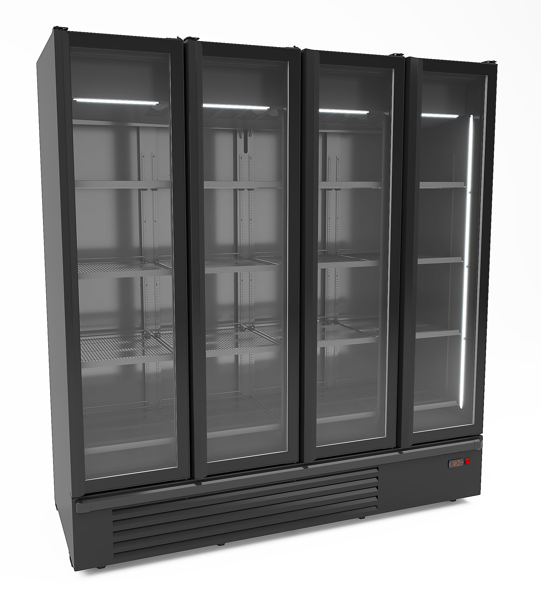 Refrigerator 4 glass doors black 1850l Refrigerator 4 glass doors black 1850l