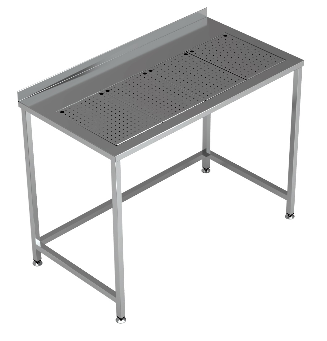 Worktable with integrated drip-tray 1200x650 Worktable with integrated drip-tray 1200x650