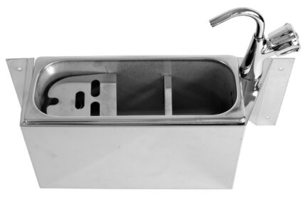 Sink for ice cream scoop with water tap 380x120x150  with water drain hole
