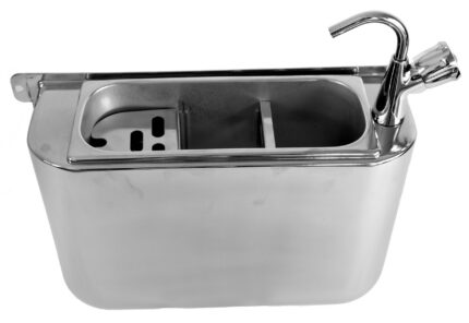 Sink for ice cream scoop with water tap 410x120x270  with water drain hole