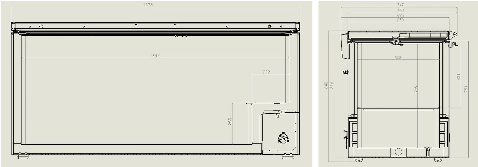 Chest freezer Stainless steel cover 572 L - Image 2