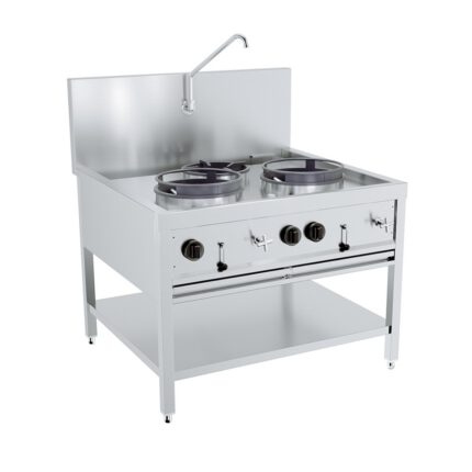 Gas wok table 2x17kw + 1x9kw