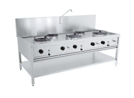 Gas wok table 3x17kw + 2x9kw