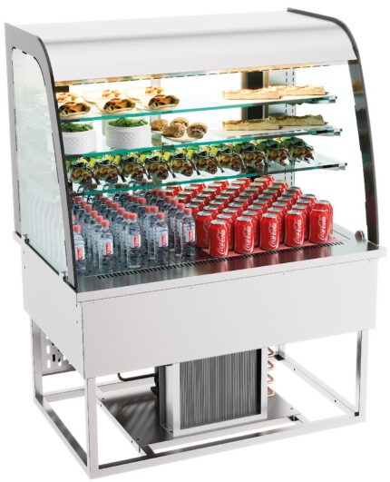 Drop-in refrigerated display 140l open front