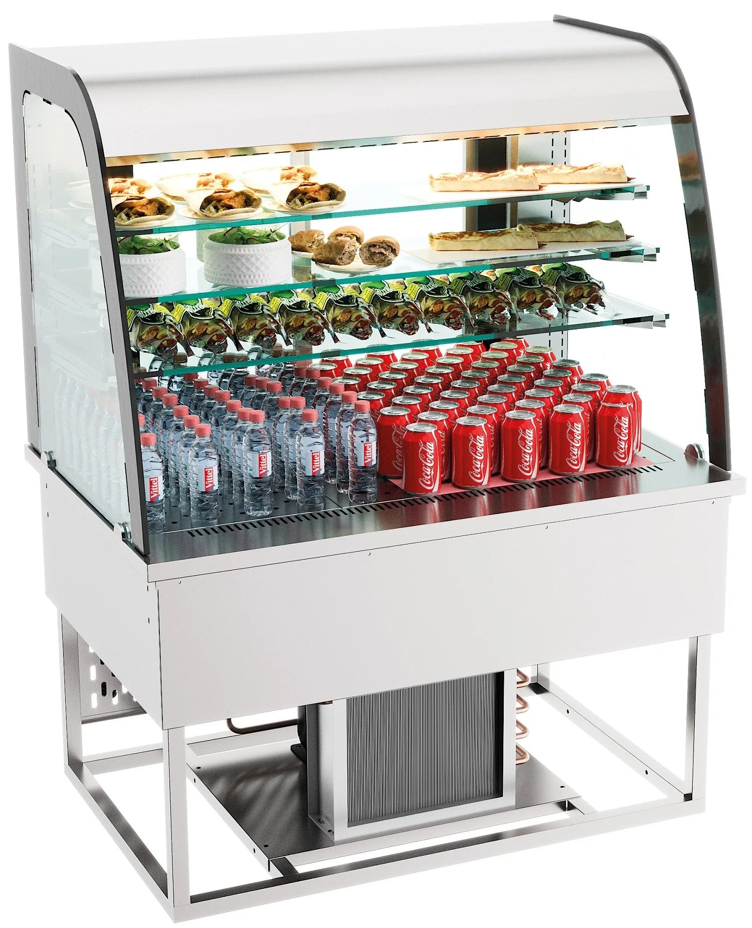 Drop-in refrigerated display 140l open front