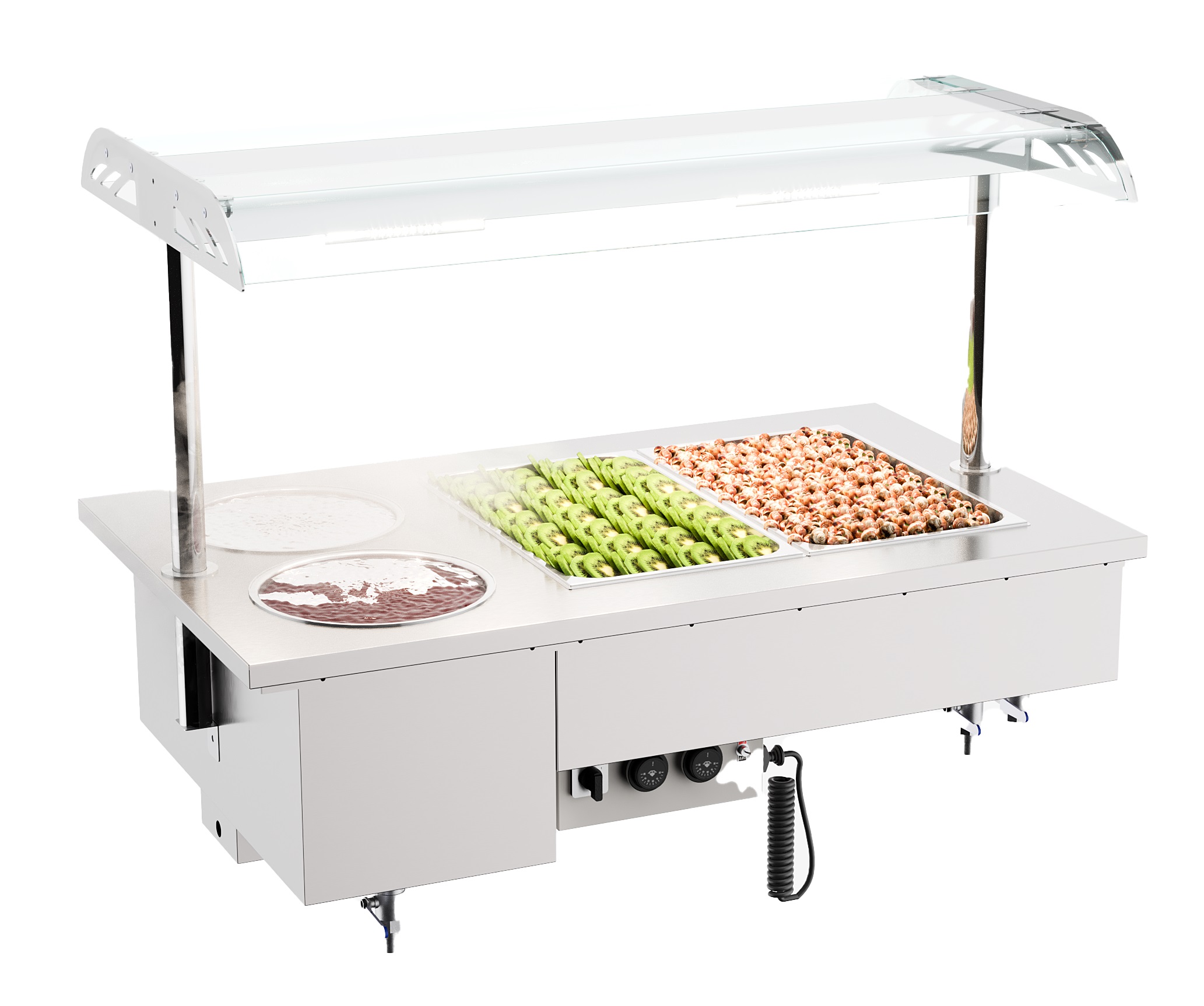Drop-in bain-marie unit with bowls 2/1 Drop-in bain-marie unit with bowls 2/1