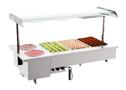 Drop-in bain-marie unit with bowls 3/1