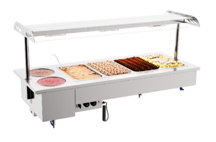 Drop-in bain-marie unit with bowls 4/1