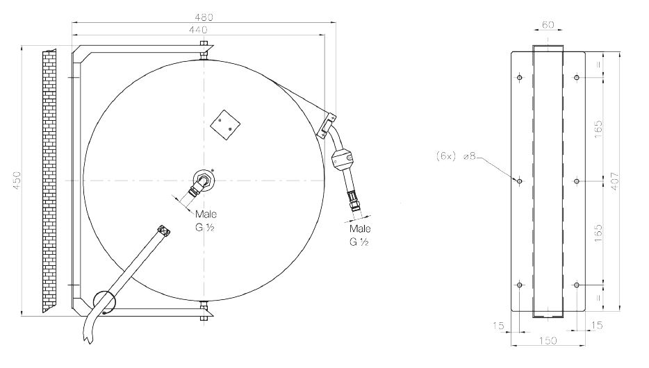 7212_0050-13556 Susukama žarnos ritė 10 m su purškimo pistoletu - Image 2