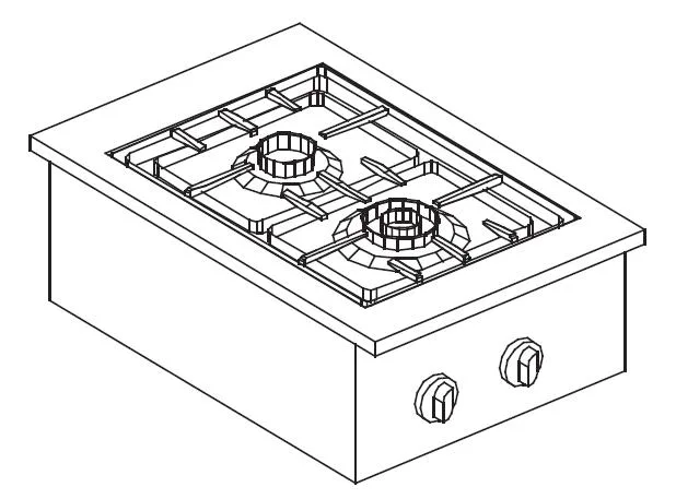 Gas range 2 bu. 7kw