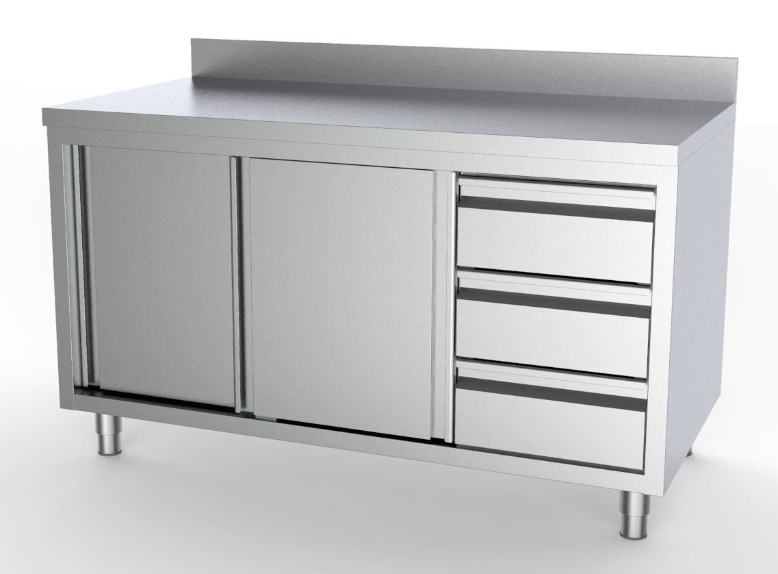 700 worktable sliding doors drawers right with upstand 1400 700 worktable sliding doors drawers right with upstand 1400