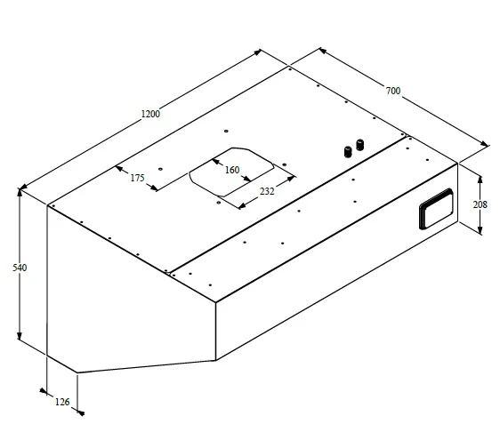 700 wall-mounted hood complete 1200 - Image 3