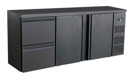 Barcooler black 2 doors and 2 drawers