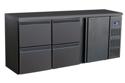 Barcooler black 1 door and 4 drawers