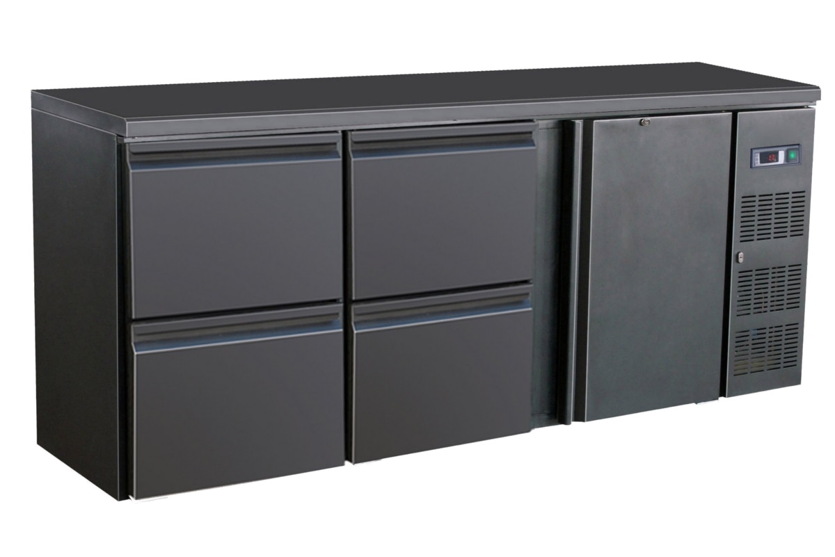Barcooler black 1 door and 4 drawers Barcooler black 1 door and 4 drawers