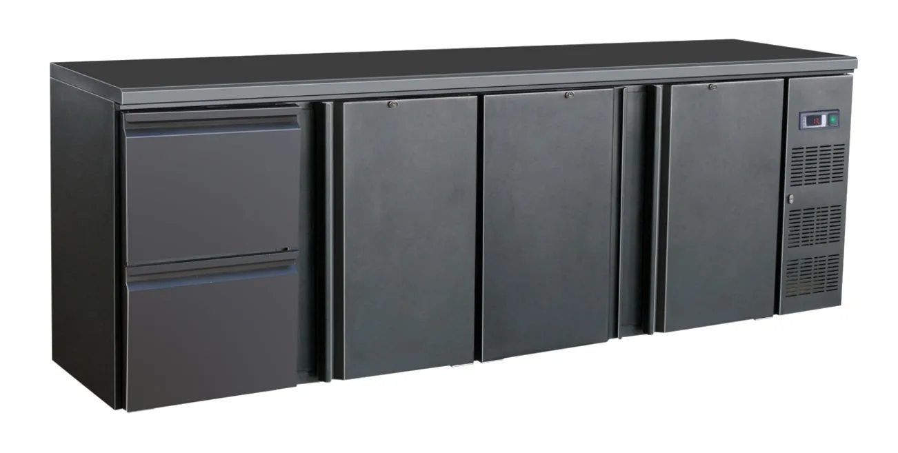 Barcooler black 3 doors and 2 drawers