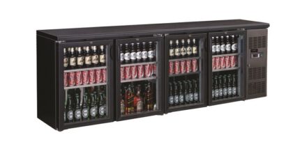 Backbar cooler black 4 glass doors  *transport on request*