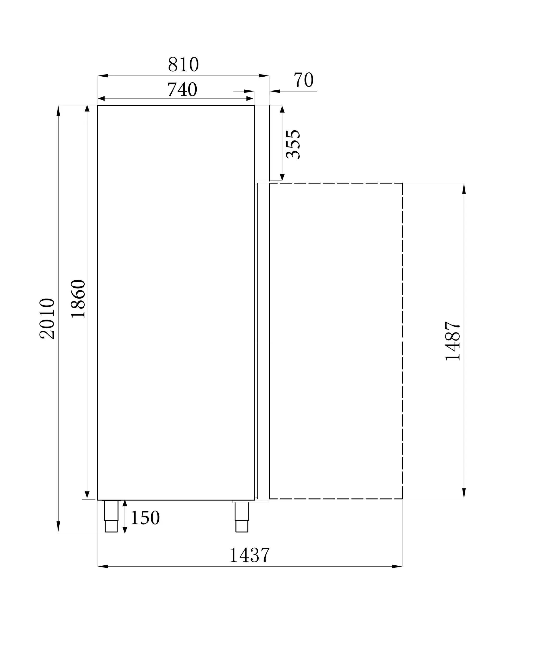 Морозильный шкаф NS+AL 600л статический Note: SS = Stainless Steel abbreviation, AL = Aluminum — изображение 4