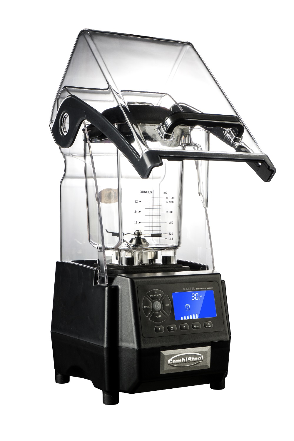 Blender with noise reduction hood Blender with noise reduction hood