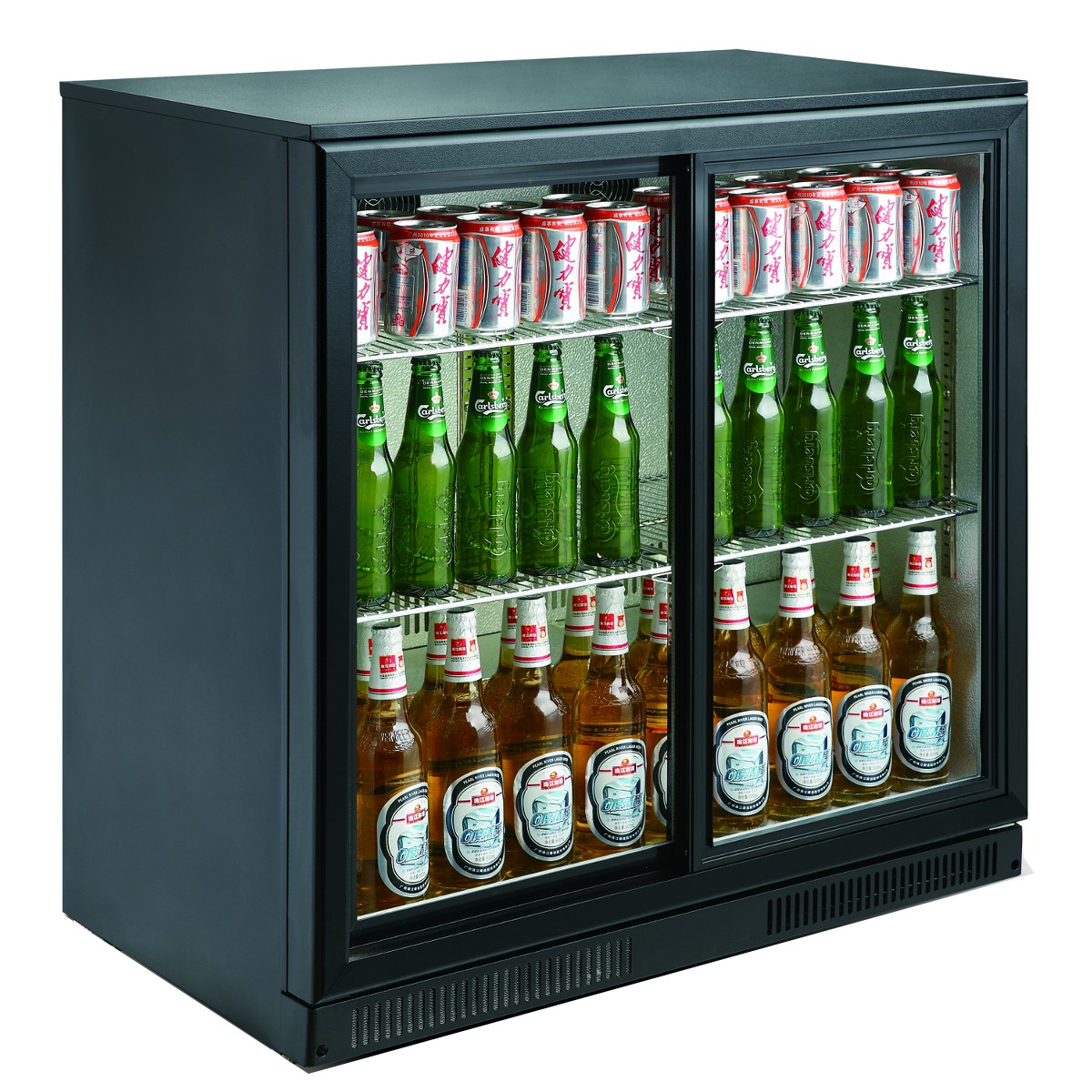 7455_1315-9173 Backbar cooler black 2 sliding doors - Image 2