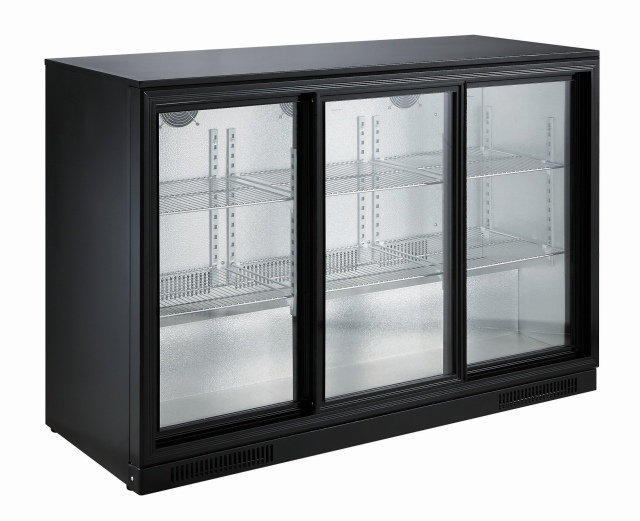 Backbar cooler black 3 sliding doors Backbar cooler black 3 sliding doors