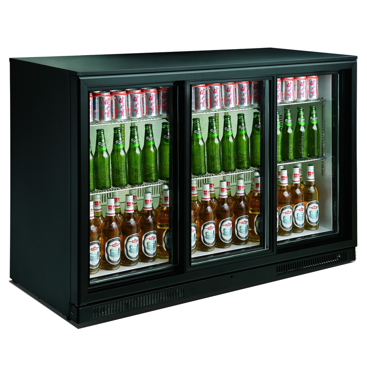 7455_1320-9174 Backbar cooler black 3 sliding doors - Image 2