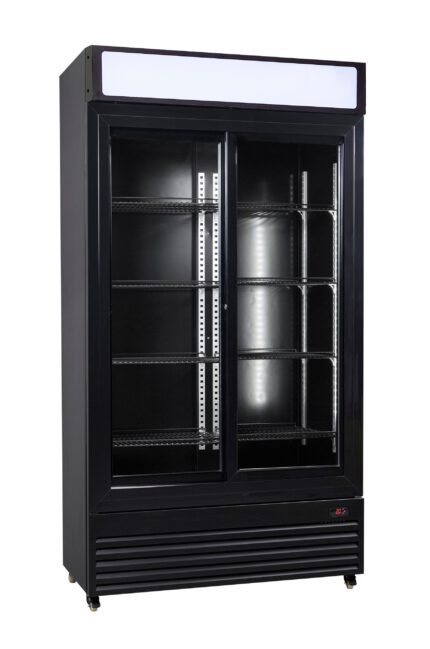 Refrigerator with sliding glass doors bez-780 sl black