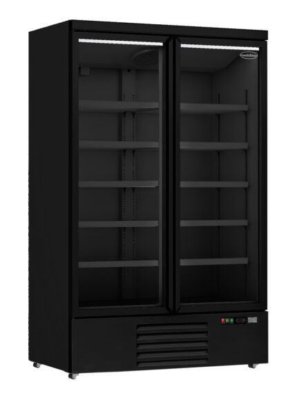 Refrigerator 2 glass doors black jde-1000r bl