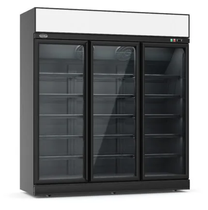 Refrigerator 3 glass doors black ins-1530r bl