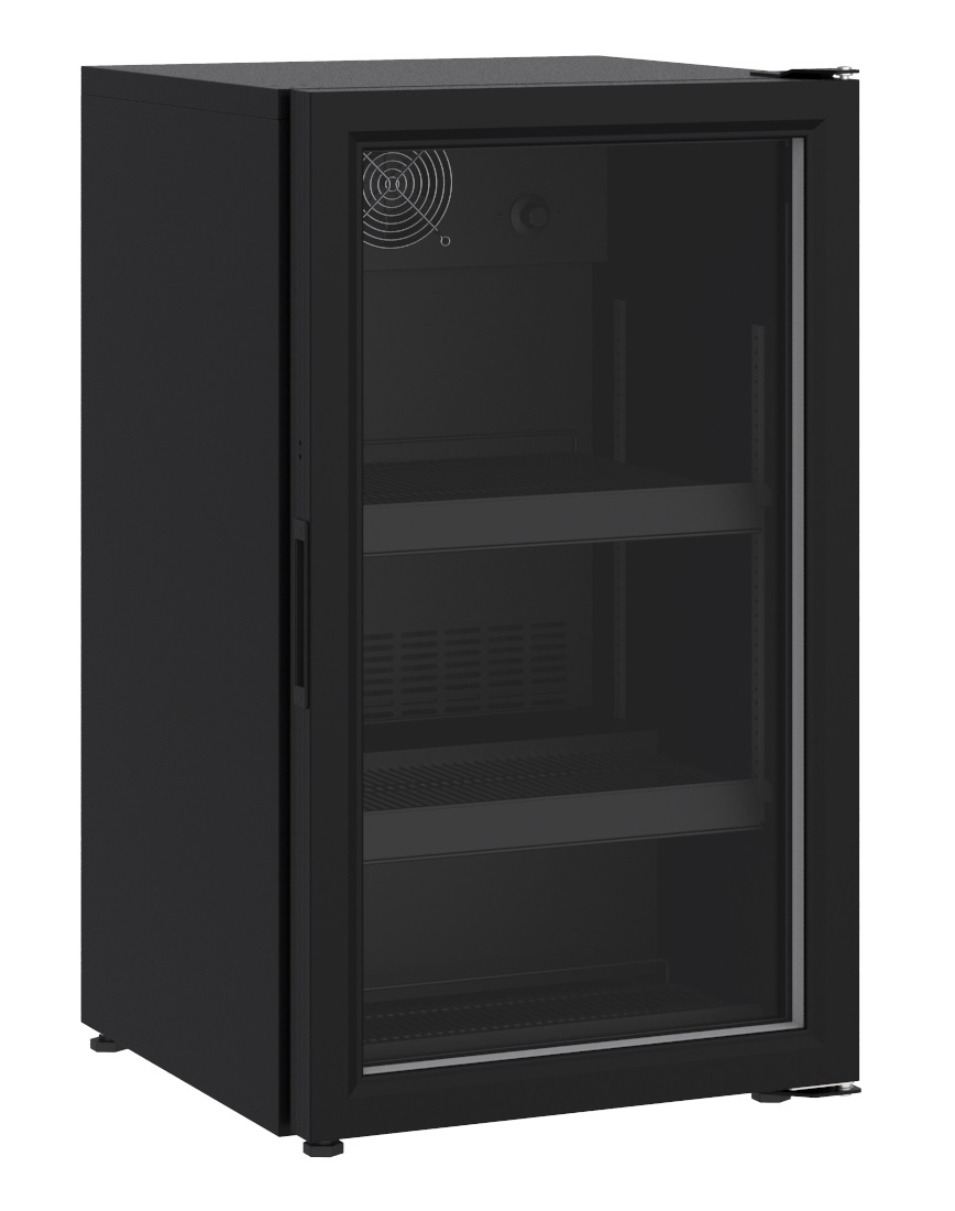 Counter top glass door refrigerator 136l black Counter top glass door refrigerator 136l black