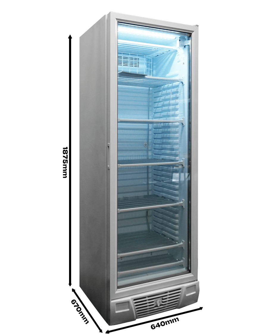 7464_0062_dimensions_arrows-min_1 Freezer 1 glass door 382L - Image 3