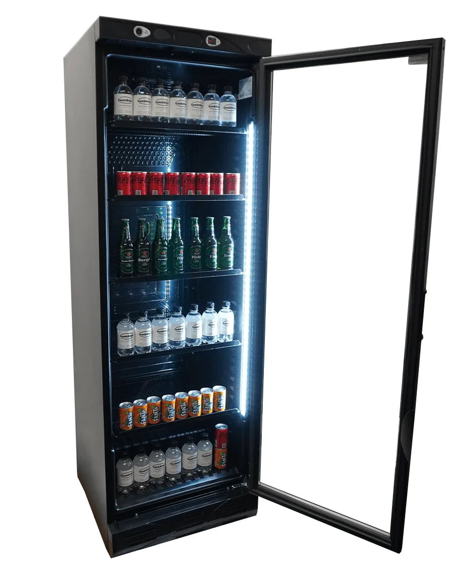 Refrigerator 1 glass door 382L black without light box - Image 9