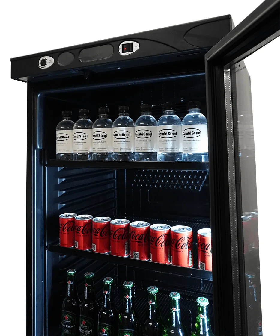 Refrigerator 1 glass door 382L black without light box - Image 7