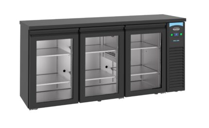 Barcooler black 3 glass doors