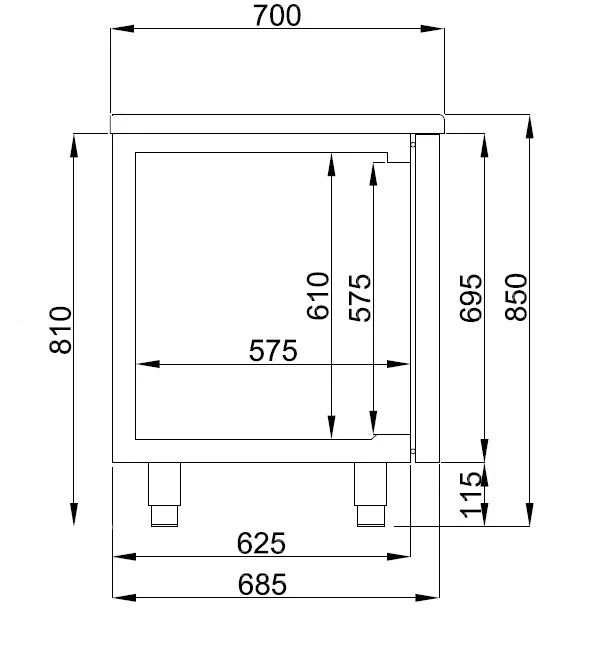 700 refrigerated counter 6 drawers energy line - Image 2