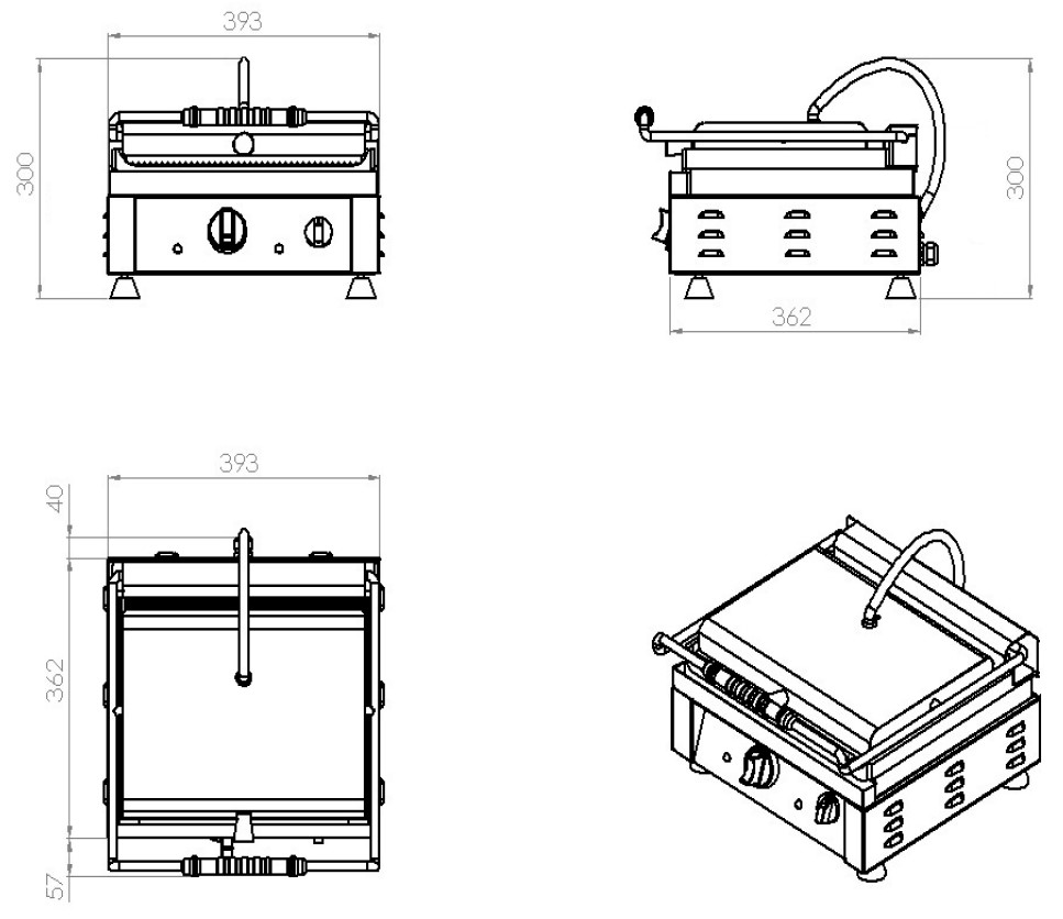 7491_0005_dimensions_1 Kontaktinis grilis rifliuotas - Image 2