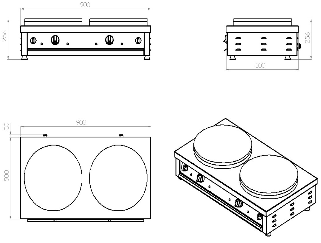7491_0045_dimensions_1 Блинница двухпостовая — изображение 2