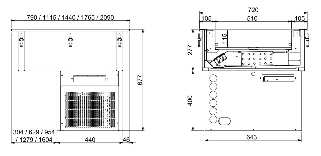 Drop-in refrigerated unit ventilated 2/1 - 160mm - Image 2