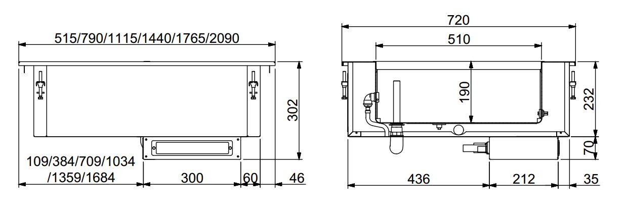 7495_0310-13727 Drop-in bain-marie unit 2/1 - manual water filling - Image 2