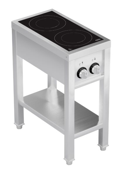 Induction stove 2 hobs with open frame