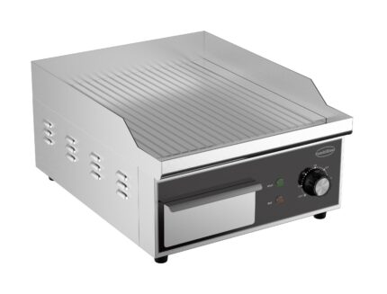 Electric fry top grooved