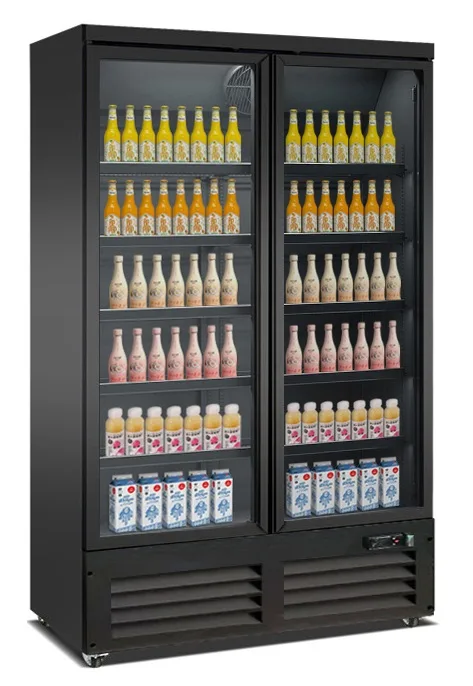 Refrigerator 2 glass doors black ceb-1200r bl