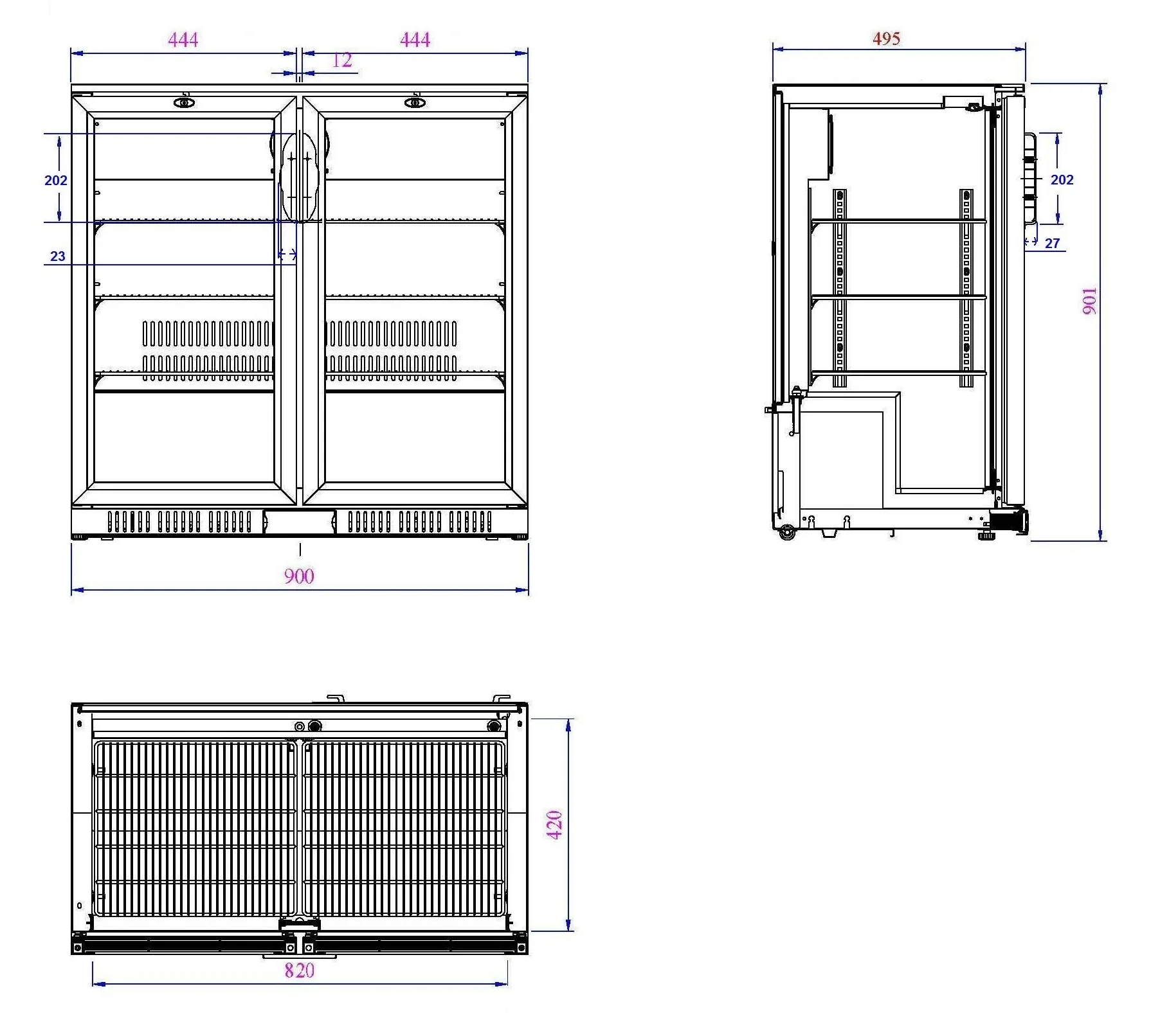 Барный холодильник черный 2 двери — изображение 2