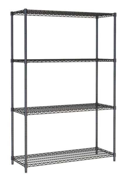 Shelf units 4 levels 1200 black flat packed