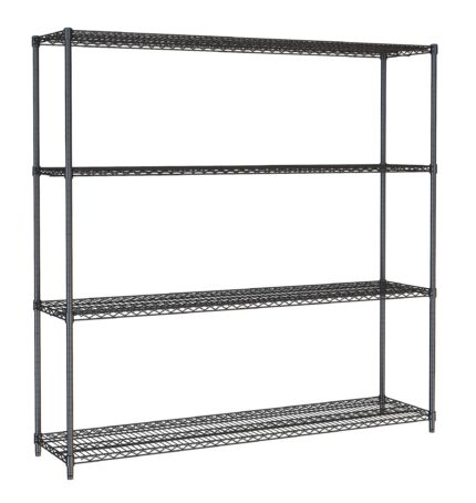 Shelf units 4 levels 1800 black flat packed